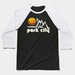 Retro Ski Park City Baseball T-Shirt